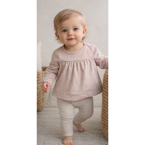 Wheat Organic Cotton Baby Top Blush Long Sleeve Scandinavian Size 9M